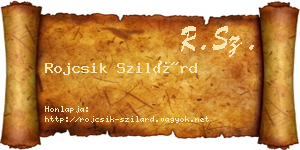 Rojcsik Szilárd névjegykártya