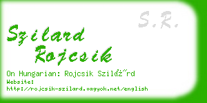 szilard rojcsik business card